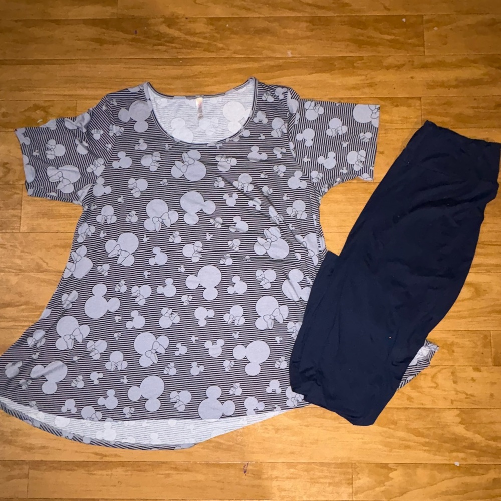 Lularoe Minnie & Mickey Top with Lularoe Leggings